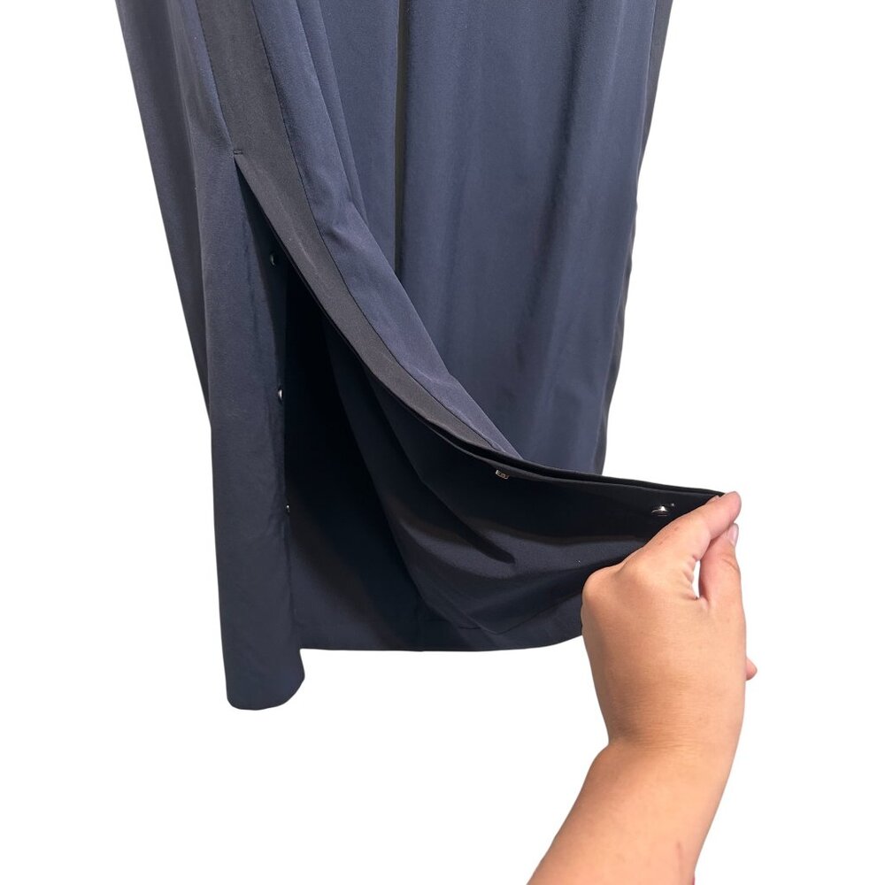 Athleta Gramercy Track Trouser Pants Women 12 Blue Wide Leg Flare Office Classic - Picture 9 of 16